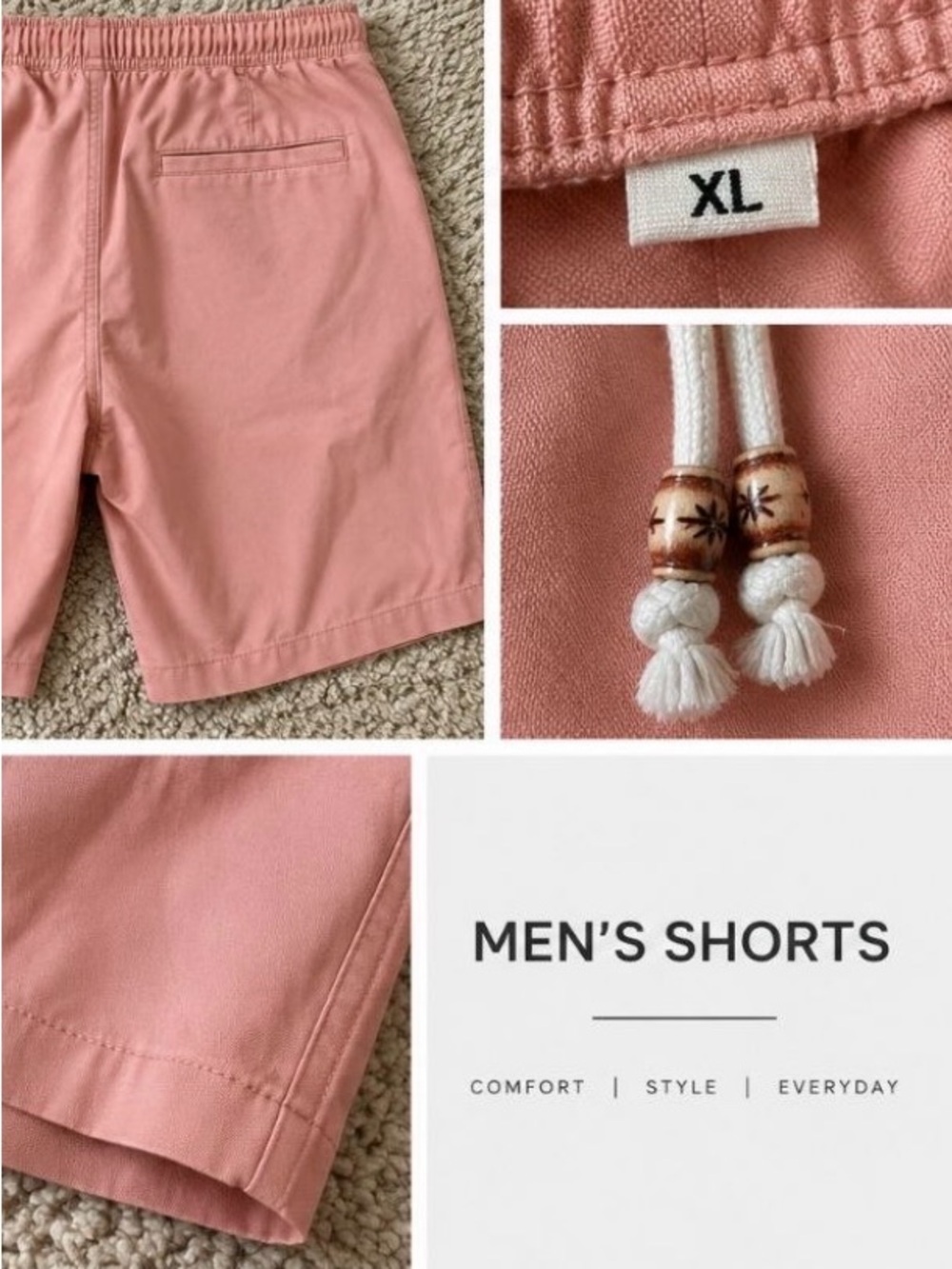 Elastic Waist Rose Pink Shorts